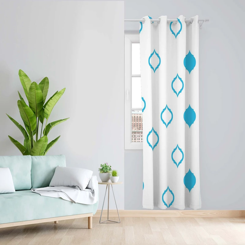 پرده طرح لوزی مدل مخمل پانچی کد 2_1696 W سایز 140x200 سانتی متر