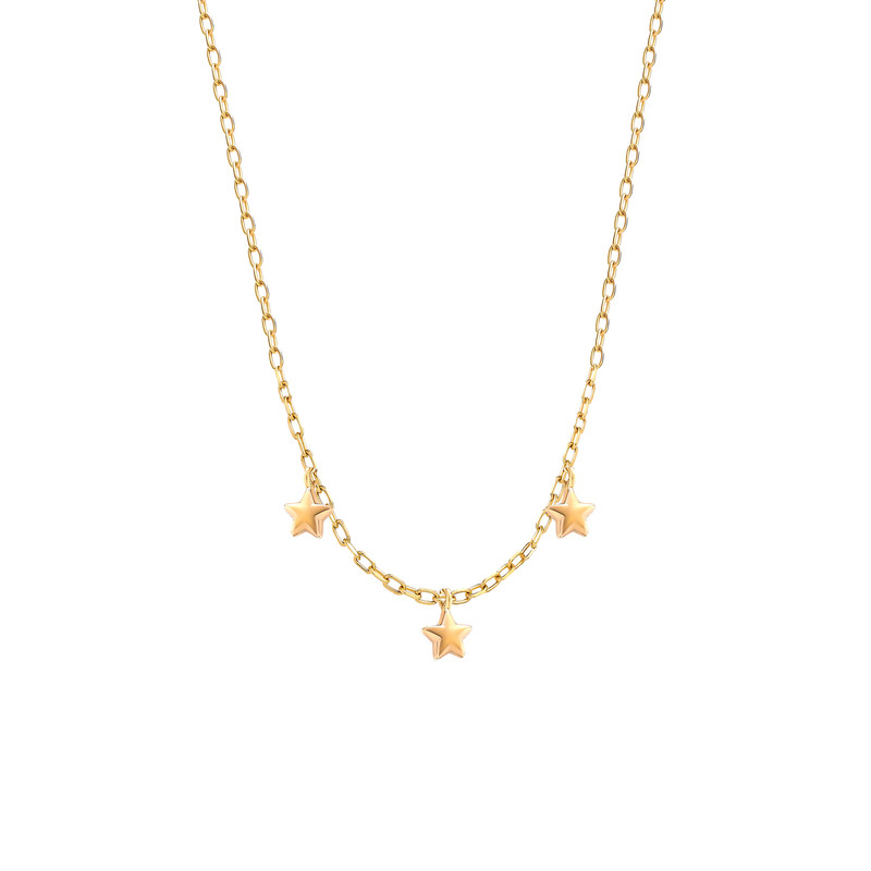 گردنبند طلا 18 عیار زنانه ماوی گالری مدل سه ستاره دامله