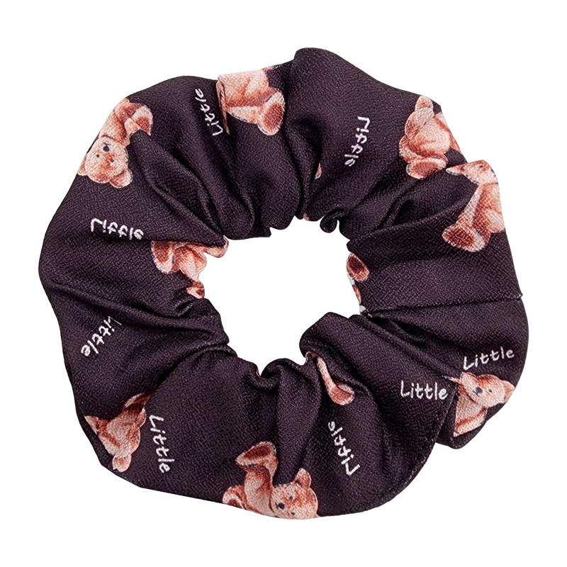 کش مو دخترانه مدل اسکرانچی طرح تدی کد KSH760