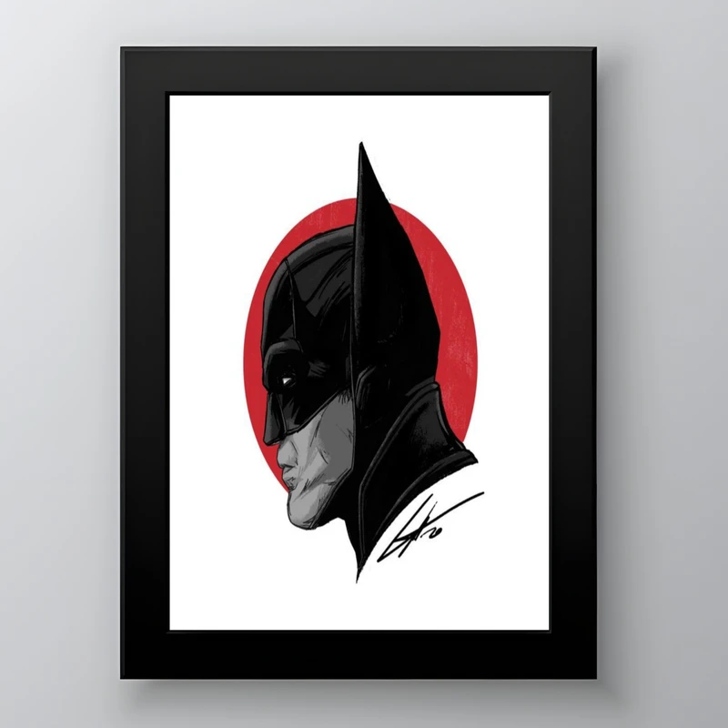 تابلو طرح THE BATMAN مدل دکوراتیو مینیمال فریم مشکی
