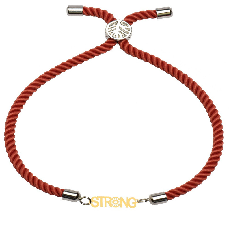 دستبند طلا 18 عیار زنانه کرابو طرح strong مدل kr100387