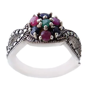   انگشتر نقره زنانه بازرگانی میلادی مدل یاقوت کد AW_468