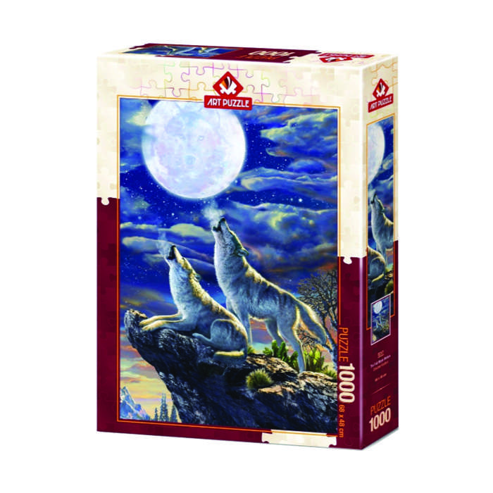 پازل 1000 تکه آرت پازل مدل Full Moon Wolves كد 5217