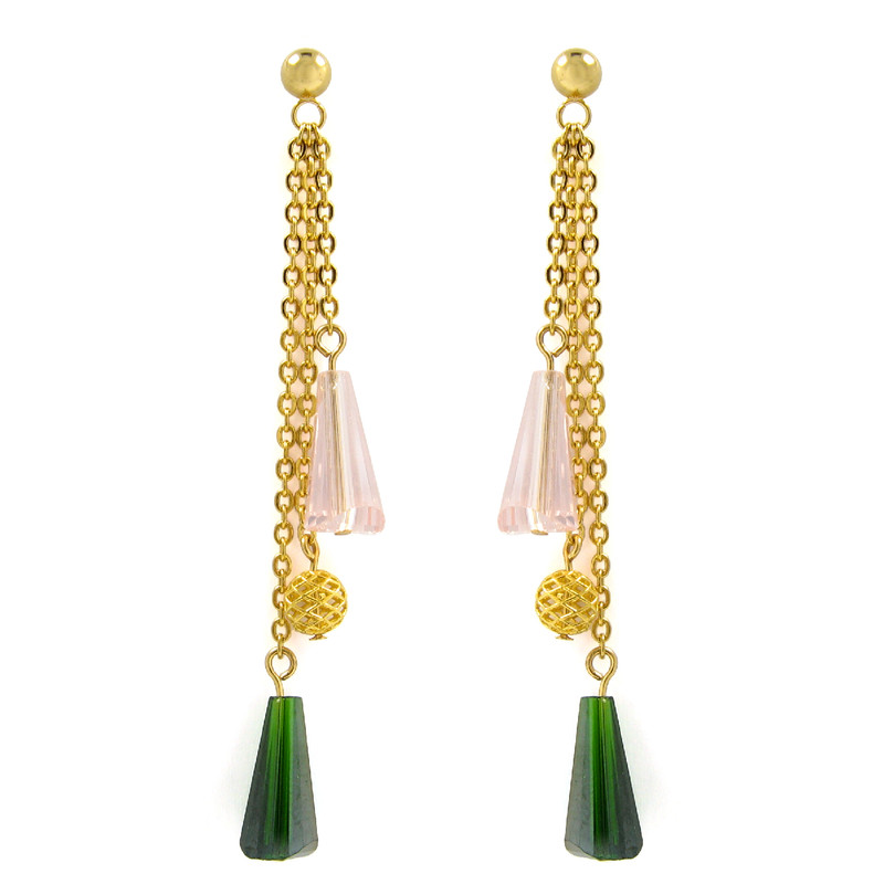 گوشواره طلا 18 عیار زنانه مانچو مدل efg005