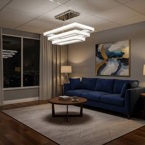 لوستر مدل سه حلقه مستطیل مدرن