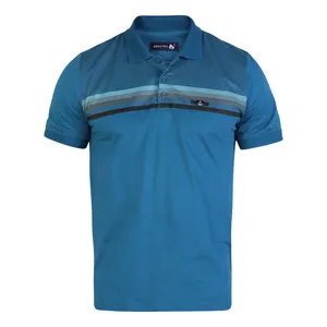 پولوشرت آستین کوتاه مردانه مدل رینگر رنگ آبی نفتی