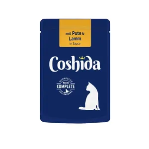 پوچ گربه بالغ کوشیدا مدل در سس طعم بره و بوقلمون وزن 100 گرم