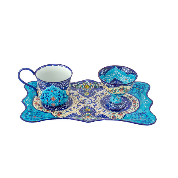 ست چای خوری سه پارچه مینا کاری مدل M7