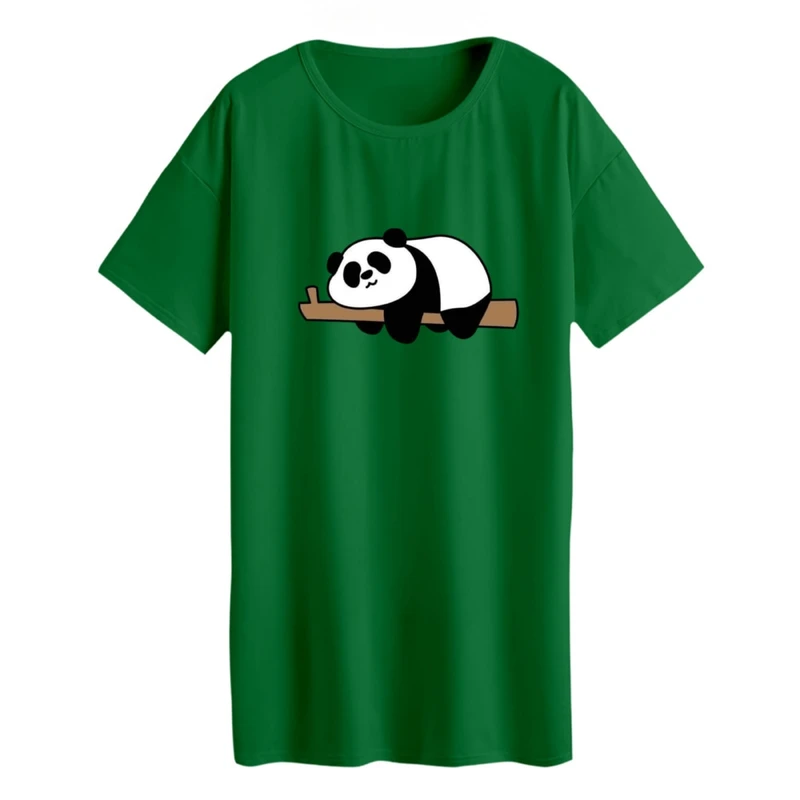 تی شرت لانگ زنانه مدل پاندا و شاخه