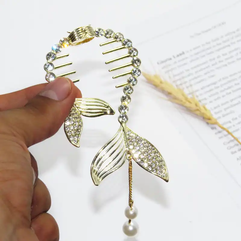 گیره مو زنانه مدل آبشاری دم ماهی کد G_Lnd_3147