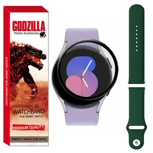 محافظ صفحه نمایش گودزیلا مدل GS-Sili-DK مناسب برای ساعت هوشمند سامسونگ GALAXY Watch 5 44mm به همراه بند