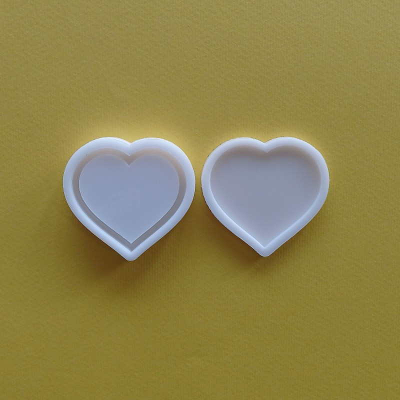 قالب رزین مدل جاکلیدی آکواریومی طرح قلب بسته 2 عددی