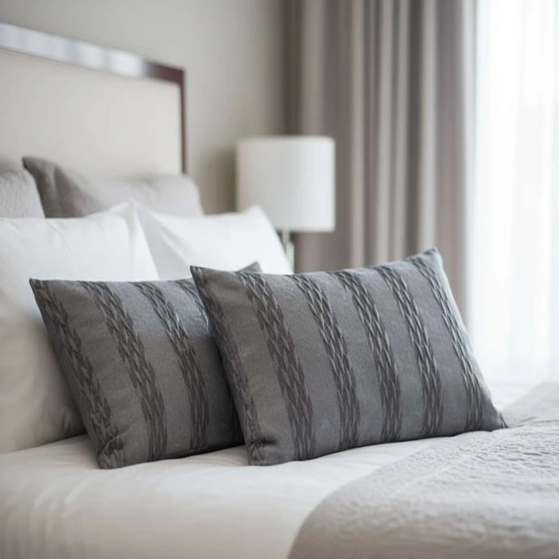 رو بالشی مدل مخمل مبلی طرح عروس سایز 50*70 سانتی متر بسته دو عددی