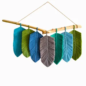 دیوارکوب بافتنی مدل مکرومه طرح برگ کد 1110