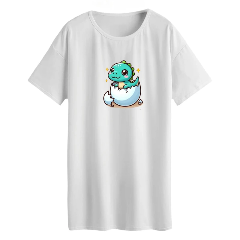 تی شرت لانگ آستین کوتاه زنانه مدل دایناسور کد 05