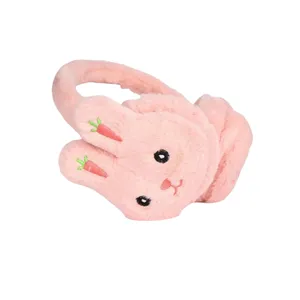 گوش گیر دخترانه مدل خرگوش پشمی رنگ گلبهمی