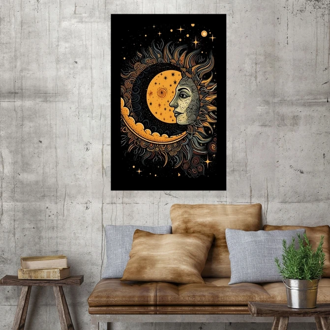 تابلو نوری بکلیت طرح دکوراتیو خورشید مدل B-MID-17745