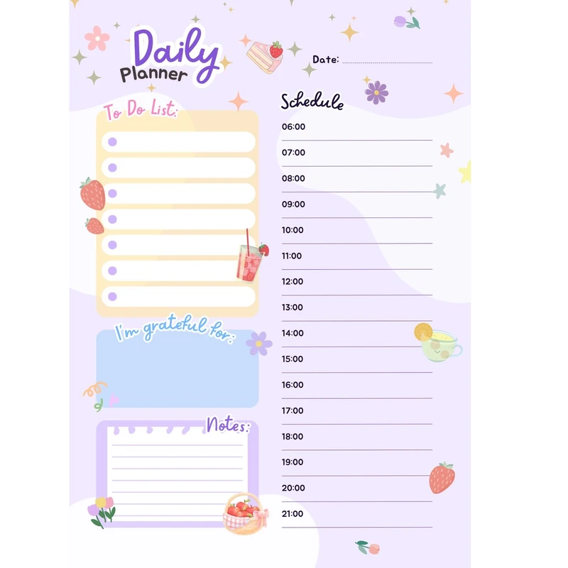 کاغذ یادداشت A5 مدل planner to do list کد 941 بسته 15 عددی