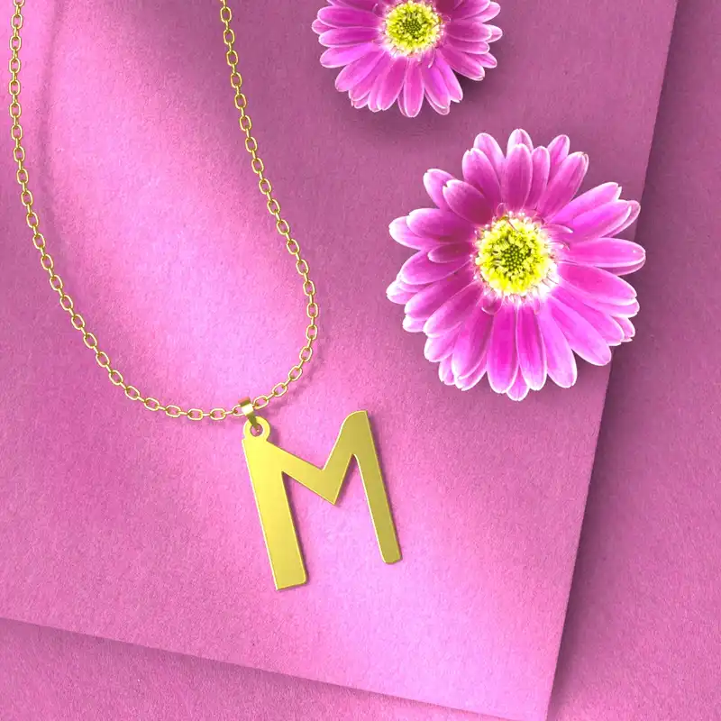 گردنبند طلا 18 عیار زنانه مدوپد مدل حرف M کد H3-1-1247