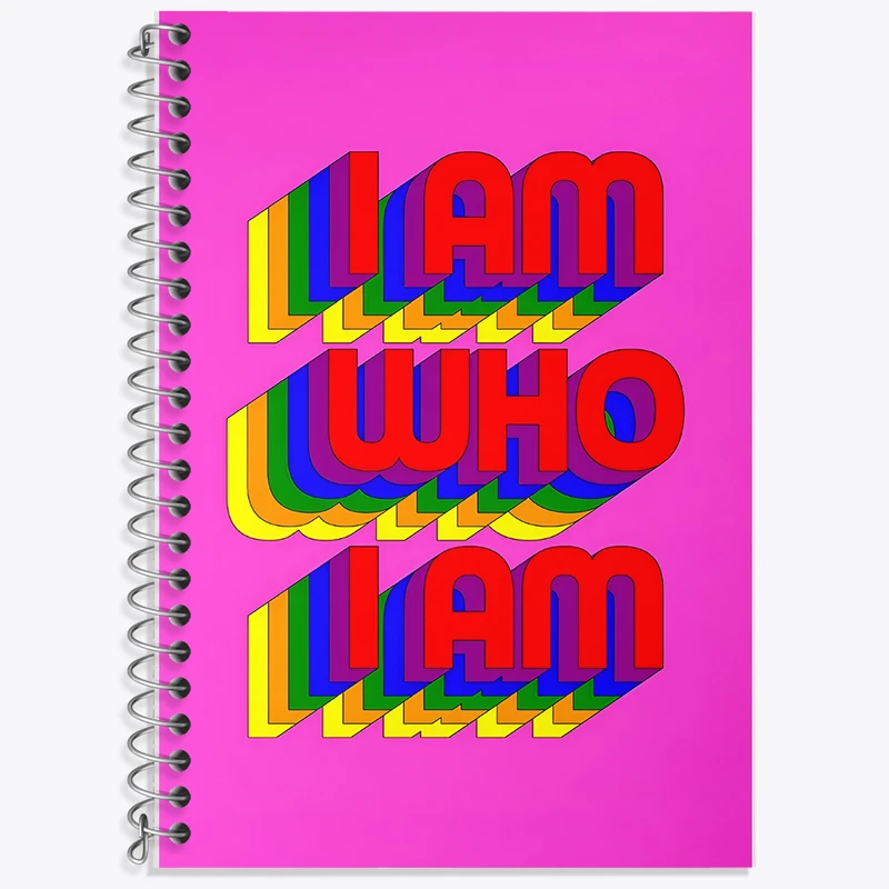 دفتر زبان 50 برگ خندالو مدل سه خط طرح I Am Who I Am کد F6386