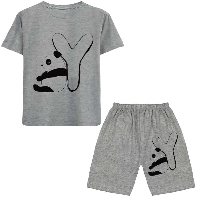 ست تی شرت و شلوارک پسرانه مدل A25 PANDA Y