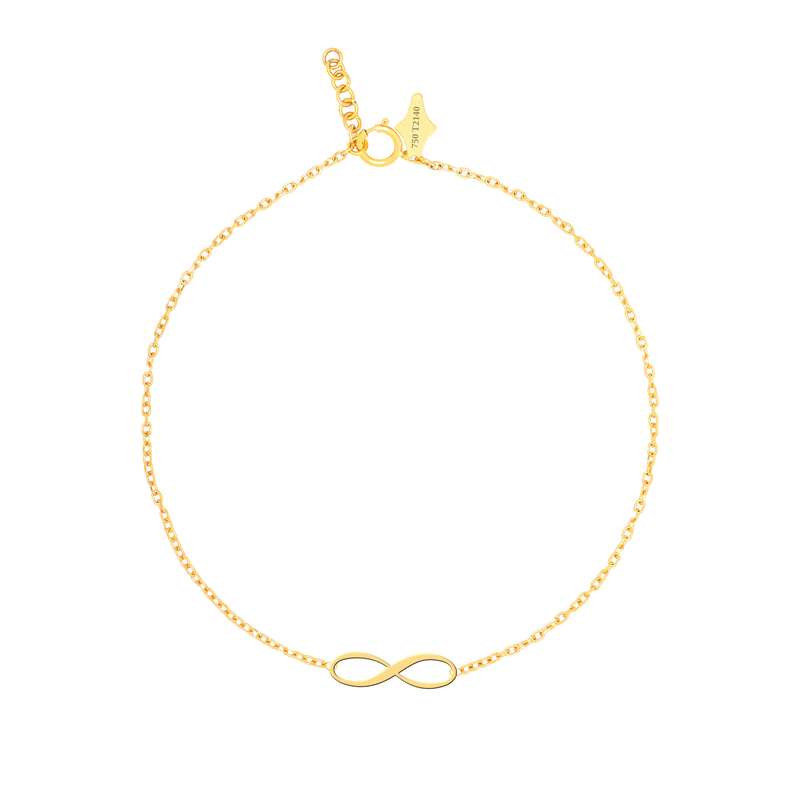 پابند طلا 18 عیار زنانه کرابو طرح بینهایت مدل Kr2158