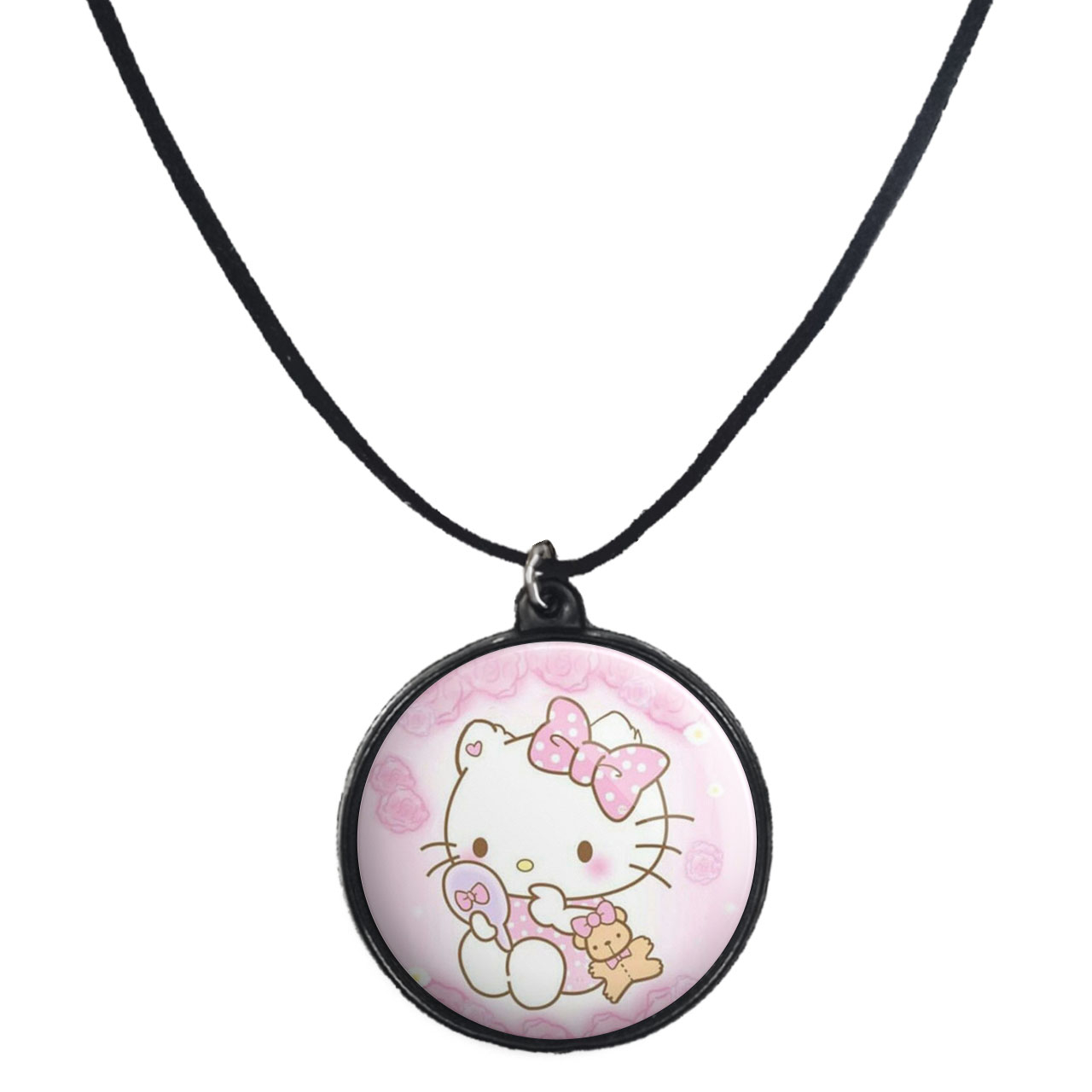 گردنبند پرمانه طرح کیتی کد pmb.22501 مدل دو طرفه