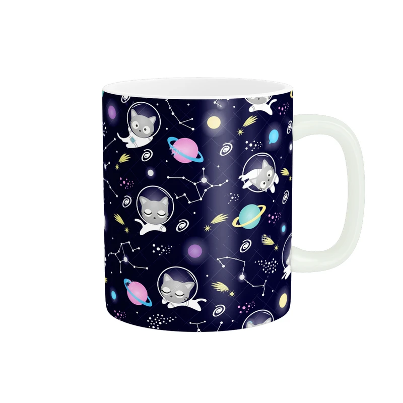 ماگ مدل انیمه ی گربه فضانورد کد 616