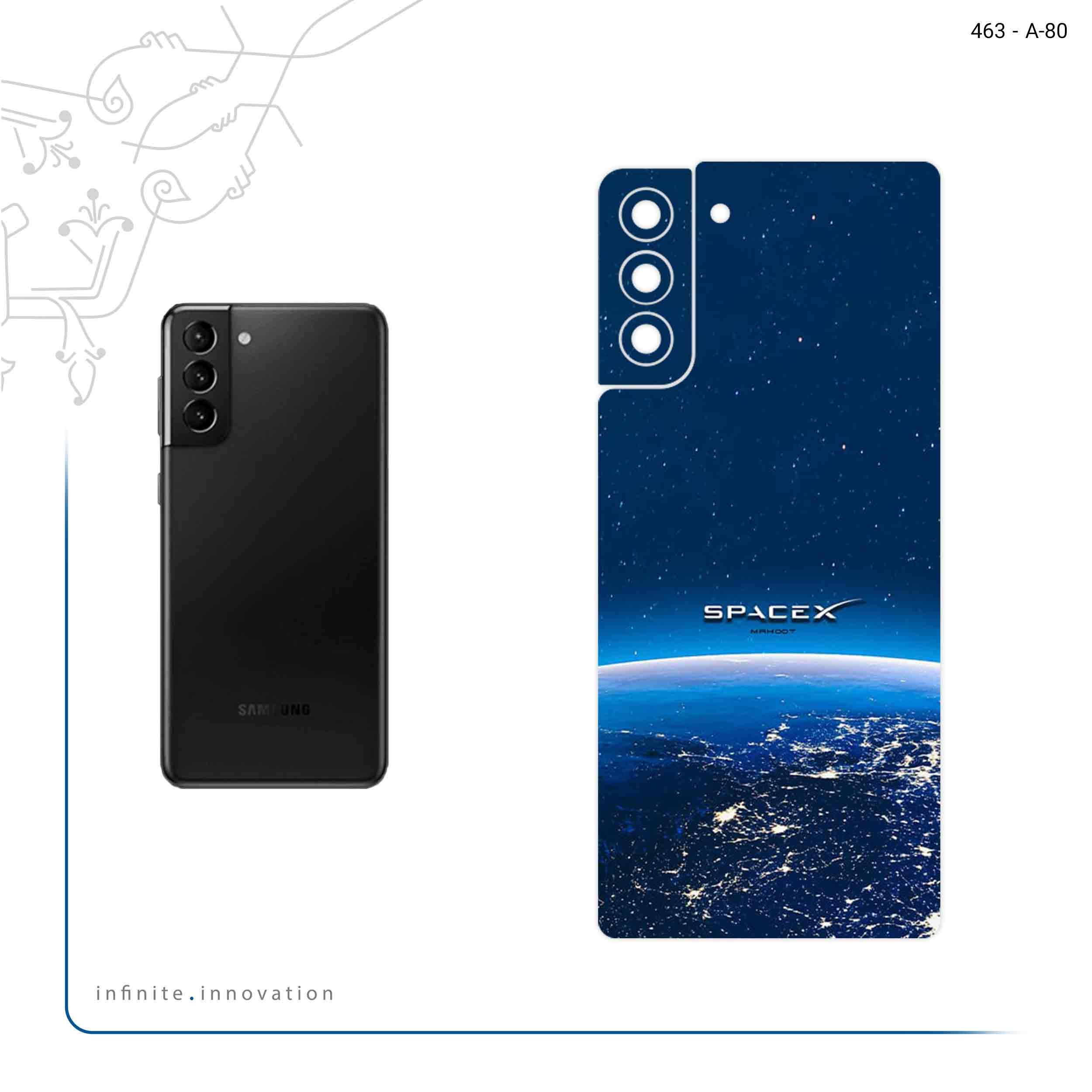 برچسب پوششی ماهوت مدل Space X مناسب برای گوشی موبایل سامسونگ Galaxy S21 Plus 5G