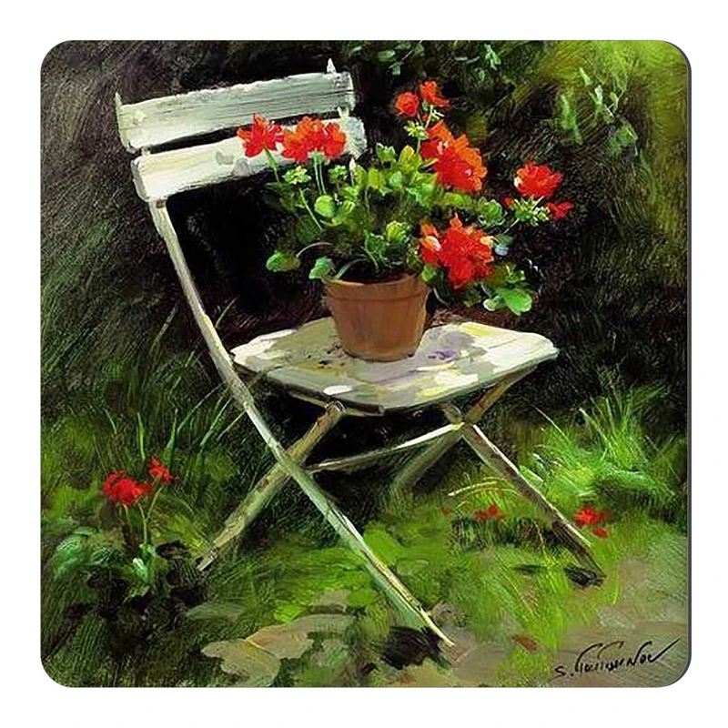  مگنت طرح صندلی چوبی و گل کد wmg1961