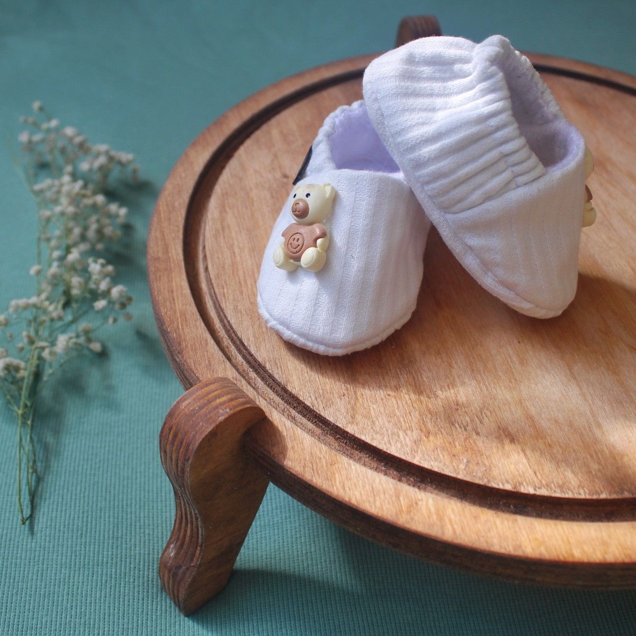 ست کلاه و پاپوش نوزادی ریماز مدل خرسی کد m914 رنگ سفید -  - 14