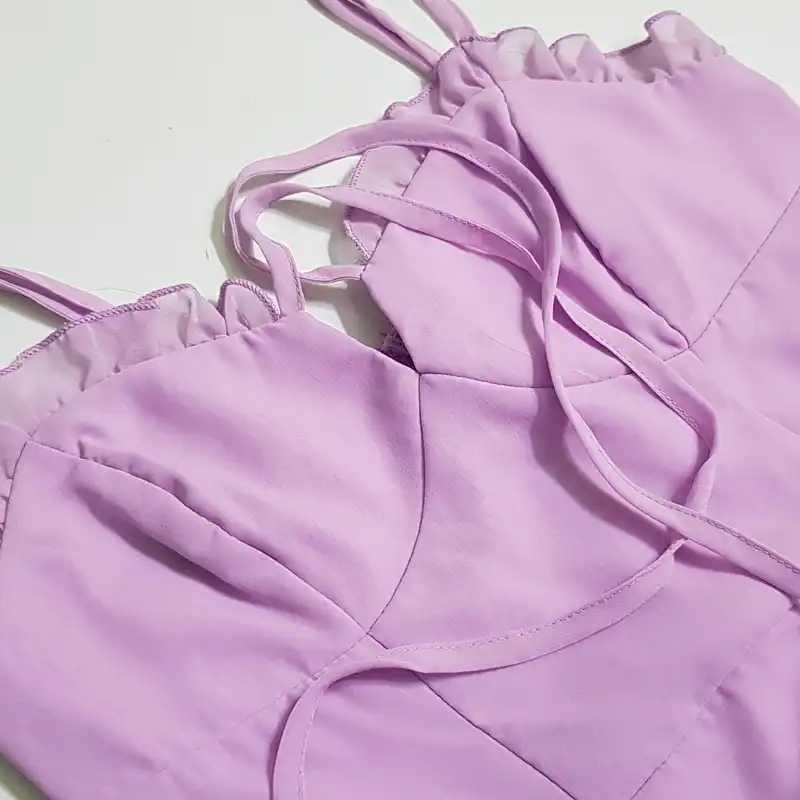 پیراهن زنانه شین مدل آبشاری کد SH99 رنگ یاسی