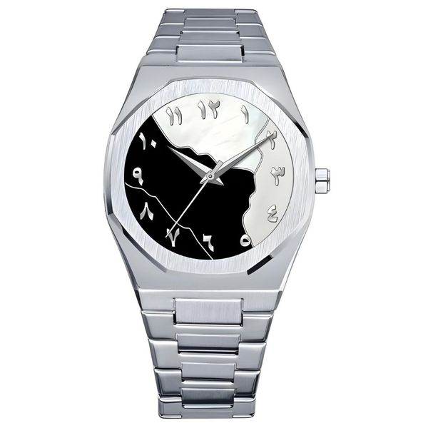 ساعت مچی عقربه‌ای کوارتز مردانه مدل صفحه طرح سنگ بند فلزی کد 004