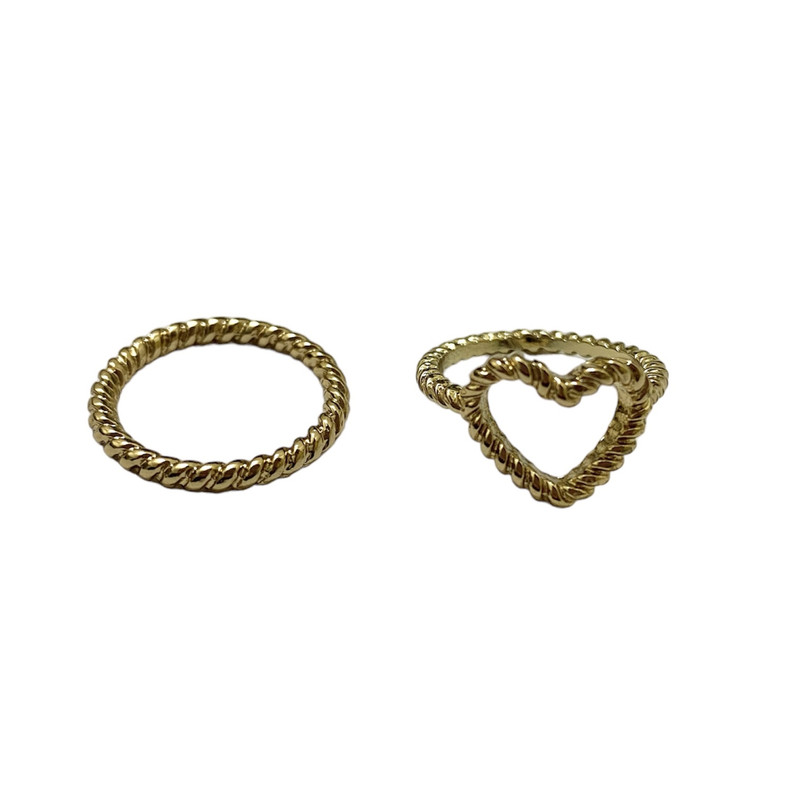 انگشتر زنانه مدل قلبی مجموعه 2 عددی انگشتر زنانه مدل قلبی مجموعه 2 عددی