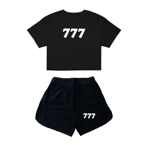 ست تیشرت آستین کوتاه و شلوارک راحتی زنانه مدل KS3 طرح 777