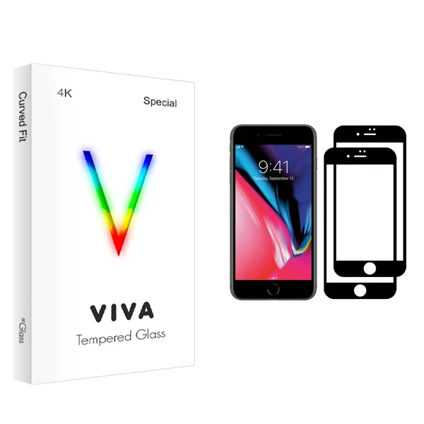 محافظ صفحه نمایش ویوا مدل 4K مناسب برای گوشی موبایل اپل iPhone 7 بسته دو عددی