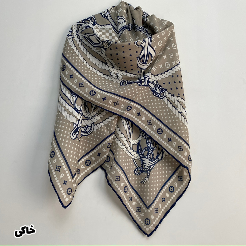 روسری زنانه مدل نخ پنبه پاییزه دور دست دوز کد SIA2