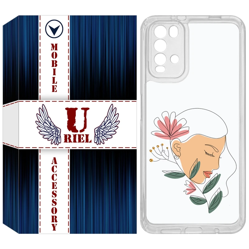 کاور یوریل مدل Clear کد 53 طرح صورت زن مناسب برای گوشی موبایل شیائومی Redmi 9T / Poco M3