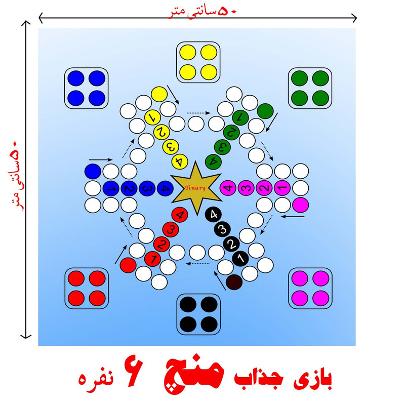 بازی فکری مدل منچ 6 نفره