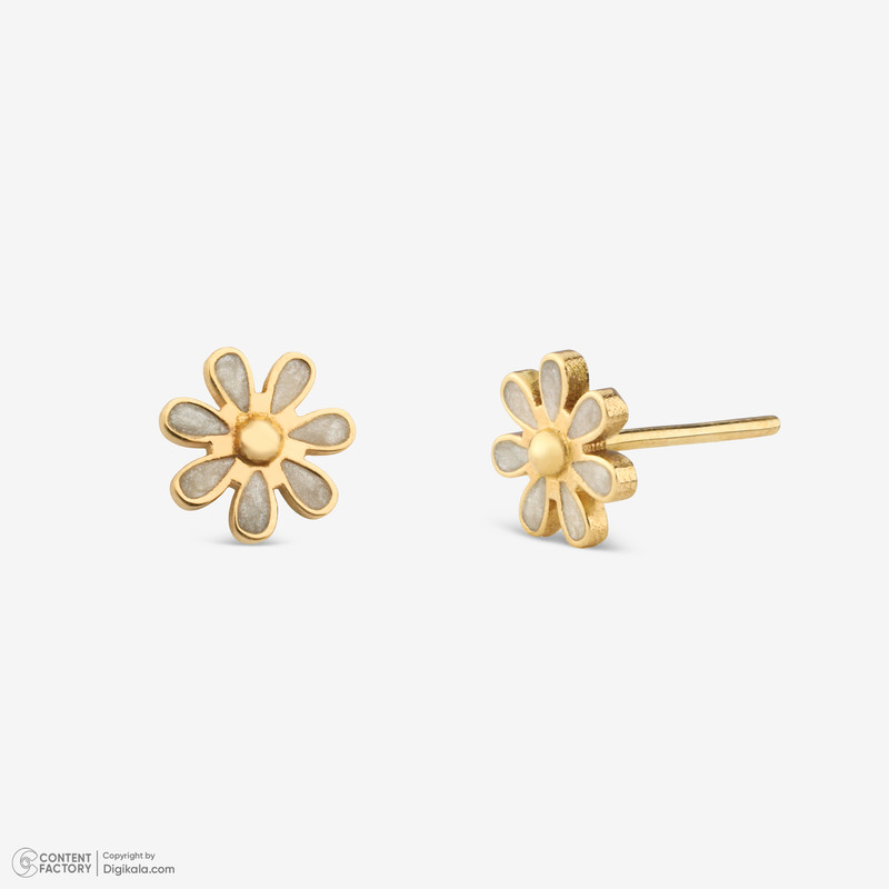 گوشواره میخی طلا 18 عیار زنانه گلدم مدل E125034 - 5