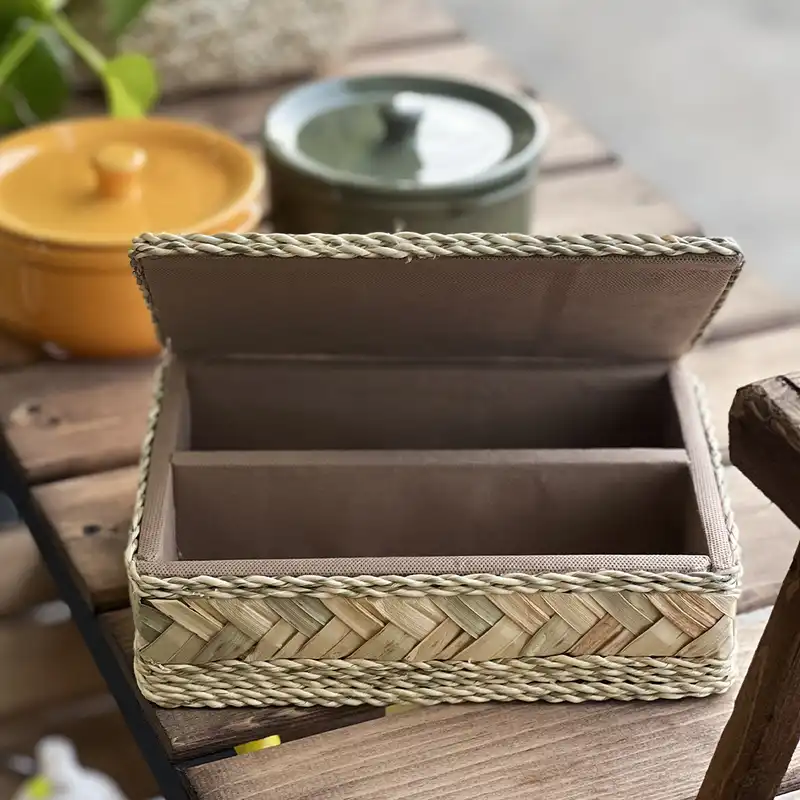 جعبه حصیری مدل تنقلات دو خانه