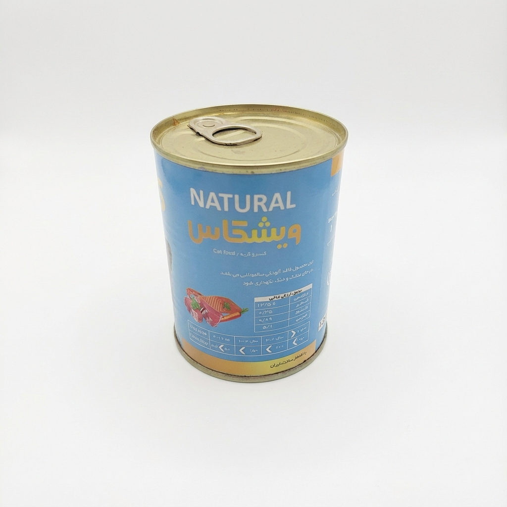 کنسرو غذای گربه بالغ ویشکاس مدل پته طعم گوشت گوساله و ماهی وزن 380 گرم