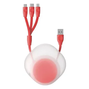 کابل تبدیل USB به USB-C/MicroUSB/لایتنینگ باسئوس مدل CAMLT-TY09 طول 0.85 متر