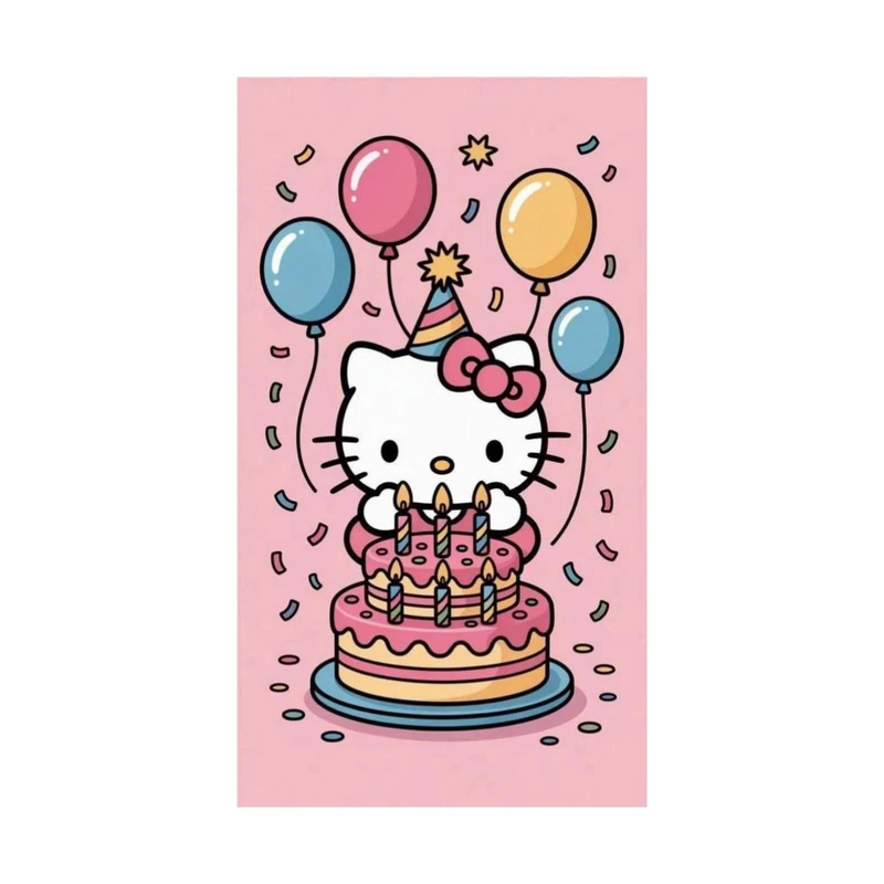 استیکر پارچه و لباس پاد آفرین مدل کارتونی کیتی Kiti بامزه جذاب کد 1413