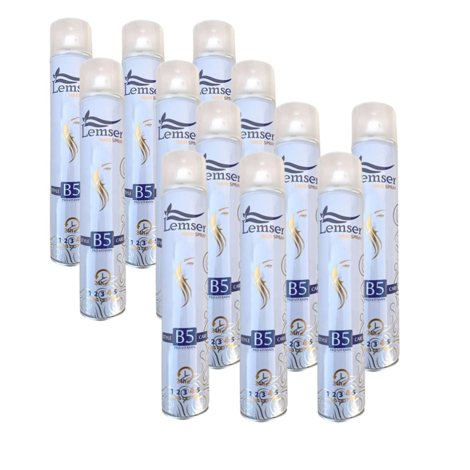 اسپری حالت‌ دهنده‌ مو لمسر مدل B5 حجم 500 میلی لیتر بسته 12 عددی