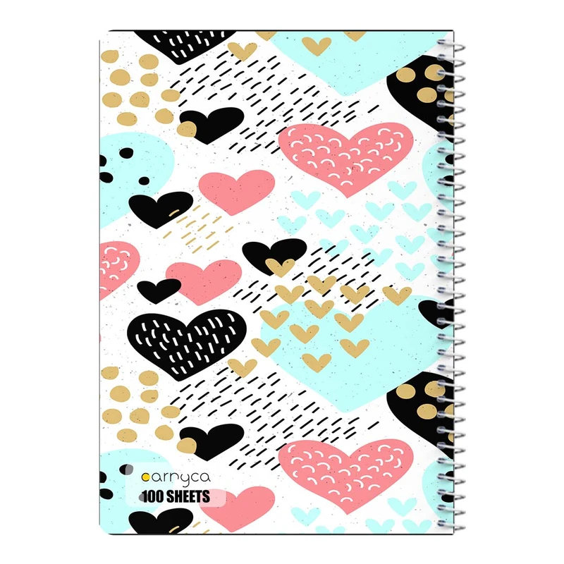 دفتر مشق 100 برگ سیمی کارنیکا طرح پترن عشق Love Pattern کد 47632