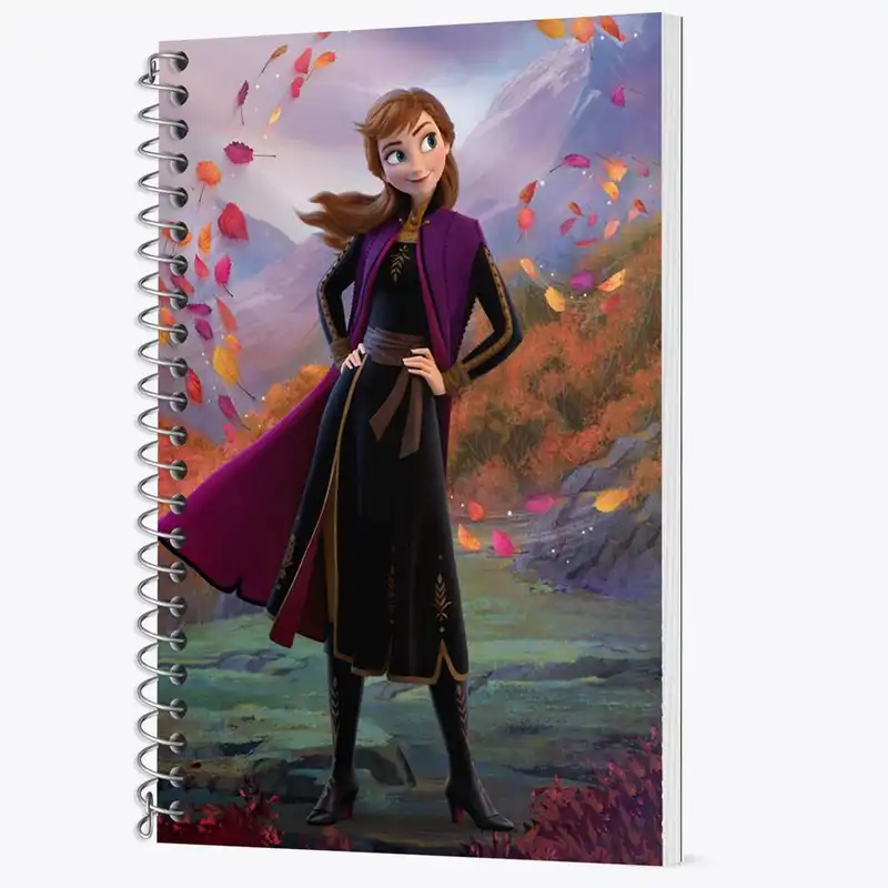 دفتر زبان 50 برگ خندالو مدل دو خط طرح فروزن السا و آنا کد 24775