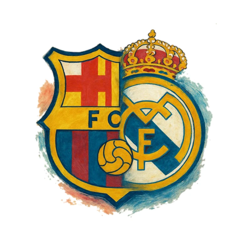 استیکر پارچه و لباس پاد آفرین مدل فوتبالی رئال مادرید بارسلونا کد 4097