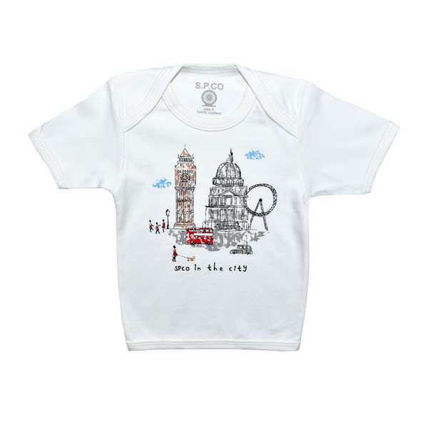 تی شرت آستین کوتاه نوزادی اسپیکو مدل لندن