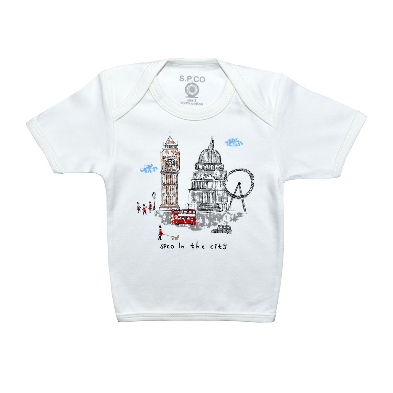تی شرت آستین کوتاه نوزادی اسپیکو مدل لندن -  - 1